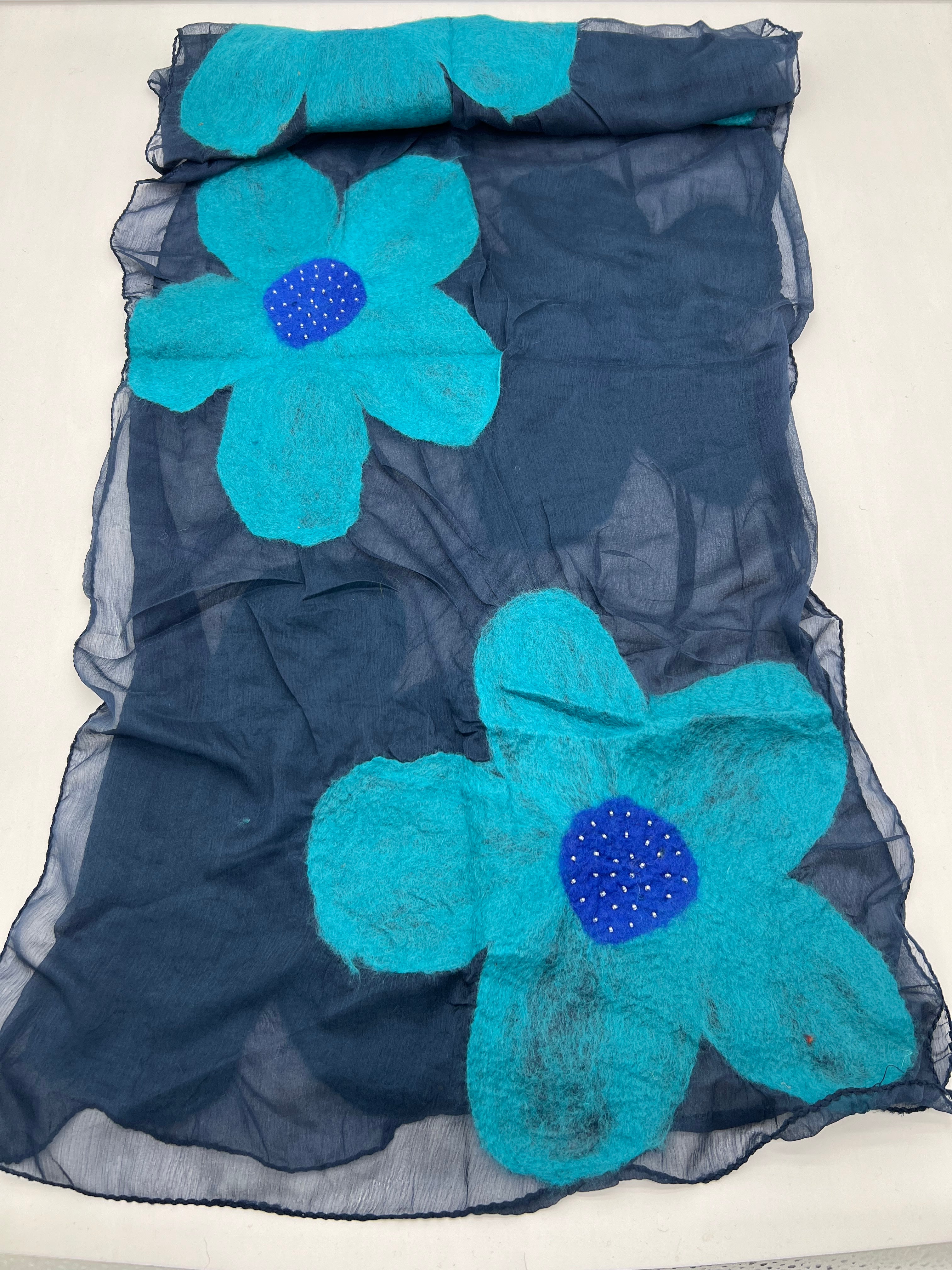 China Blue Blooms Scarf