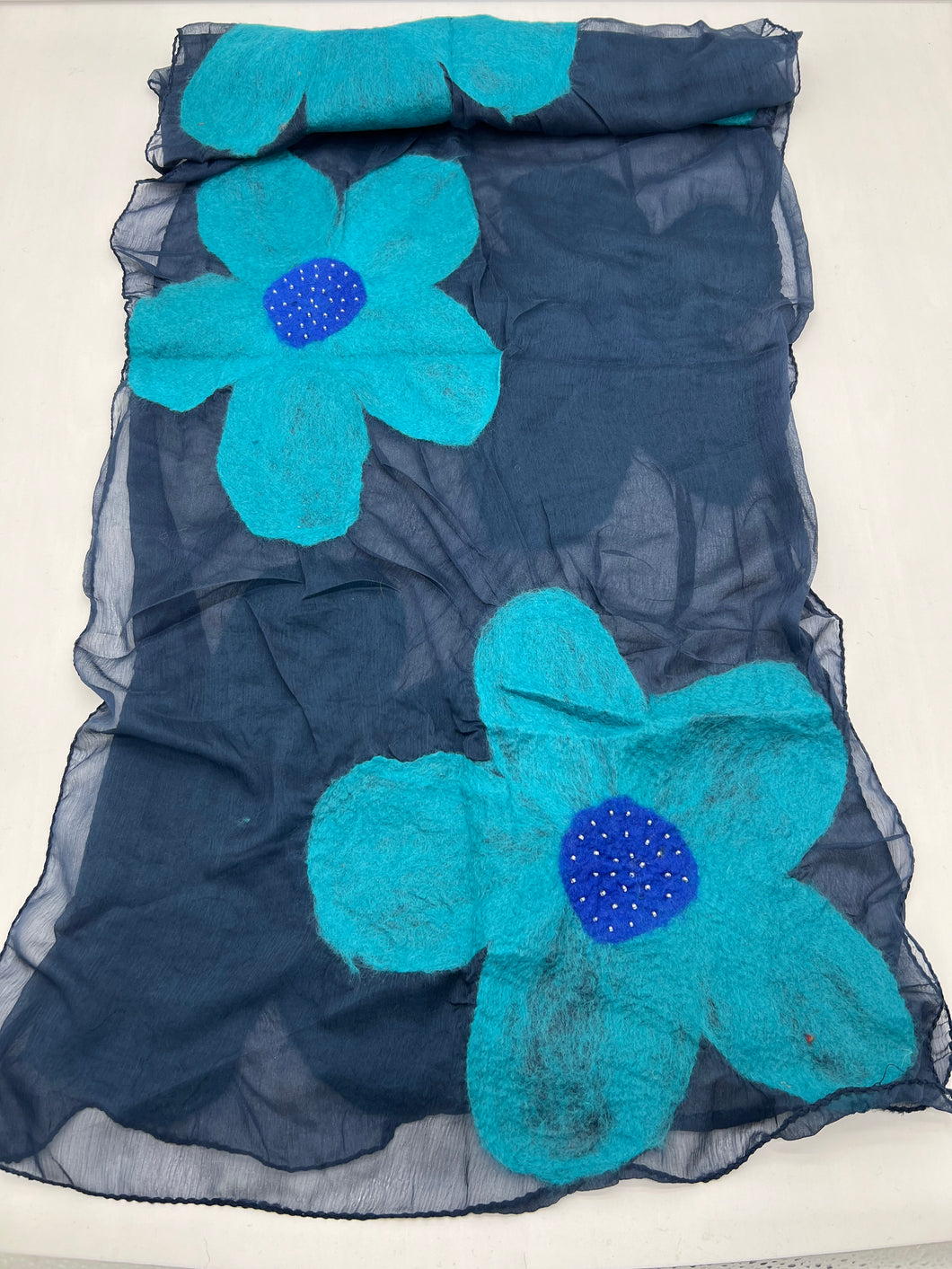 Blue flower scarf (FFS03)