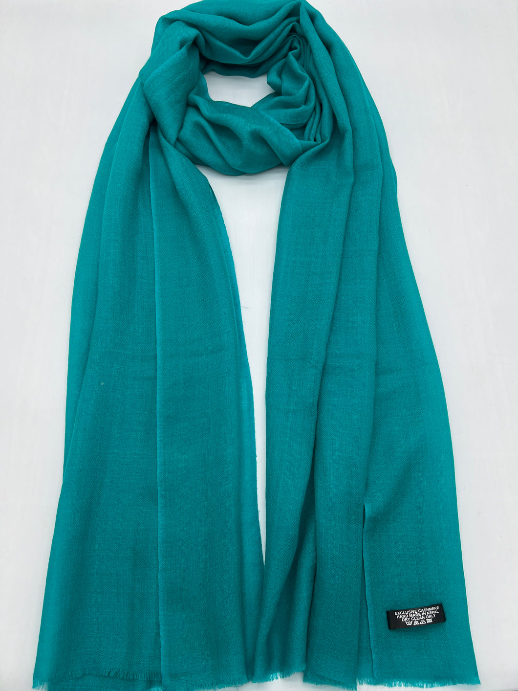 200 Count cashmere scarf (Teal green) 200C37