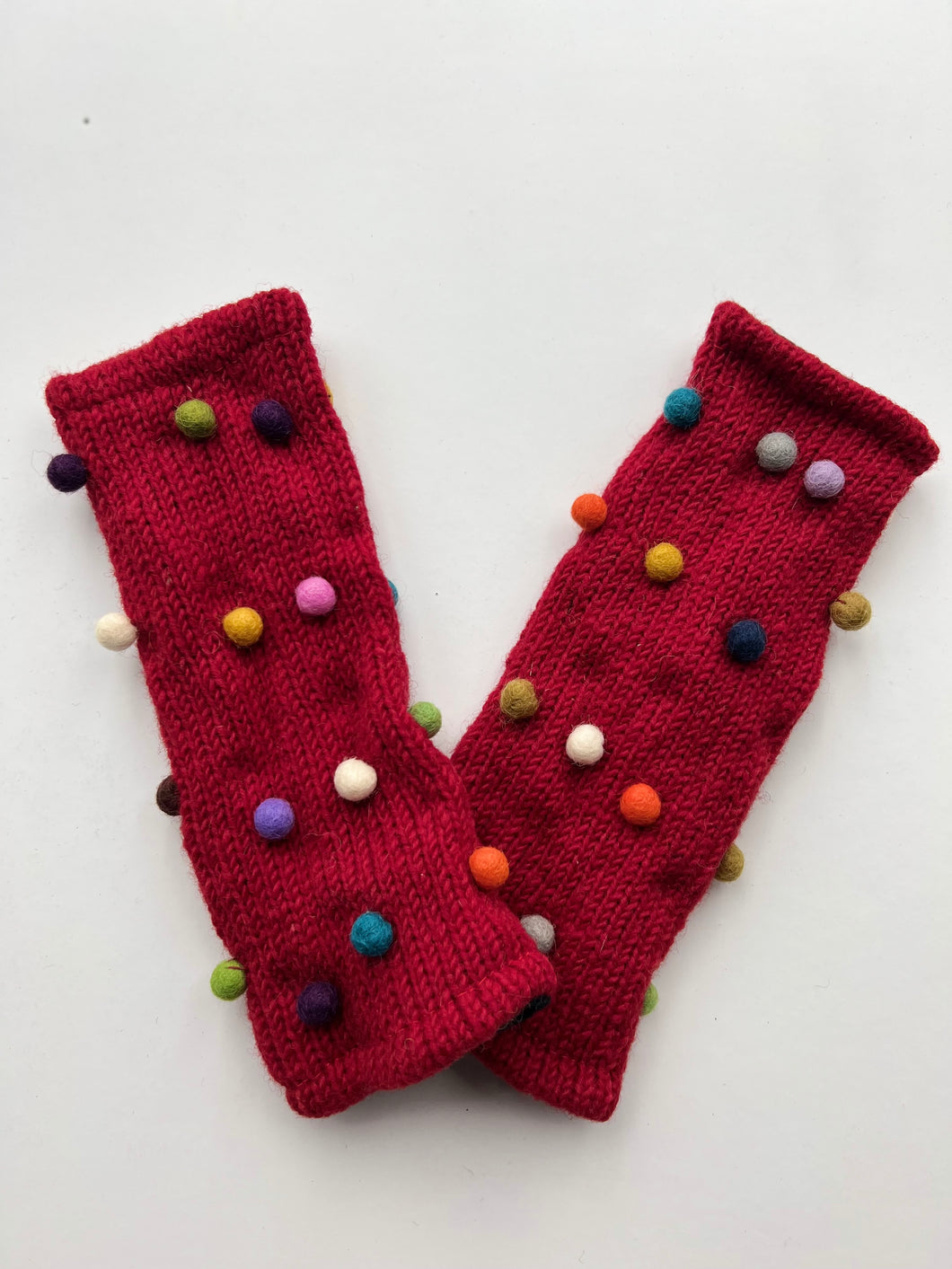 Woolen pum pum gloves (Red) PG03