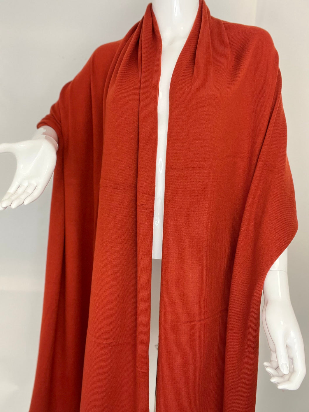 Cashmere knitted wrap (Dark Orange) CW02