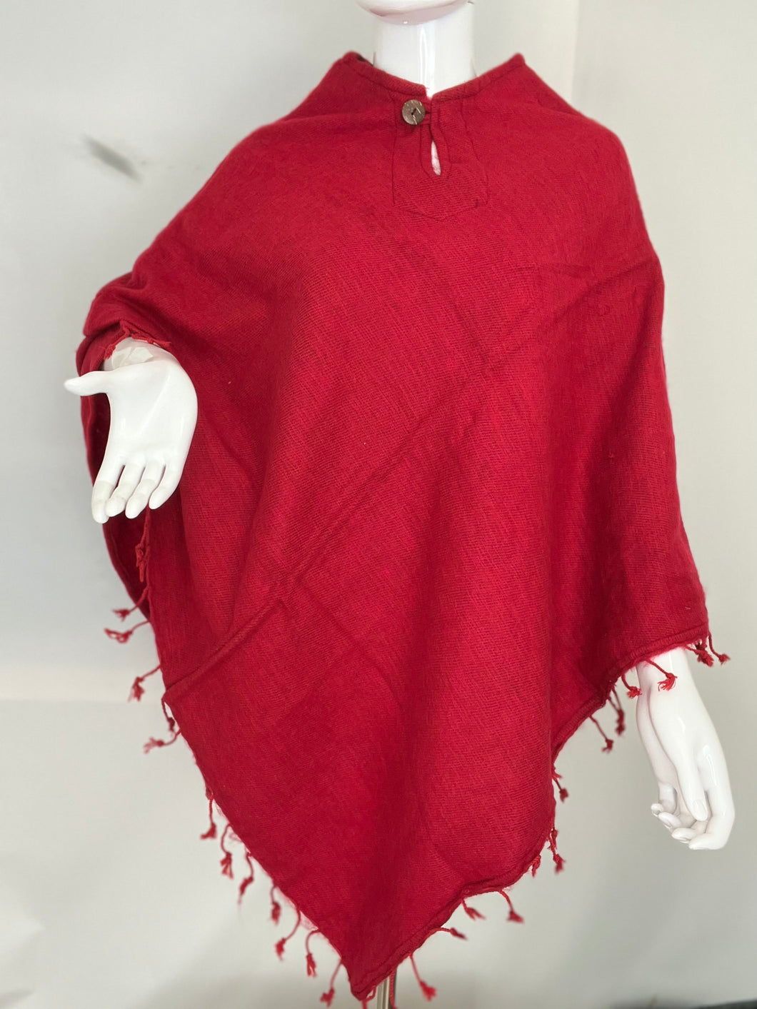 Woolen Poncho (red) WP08