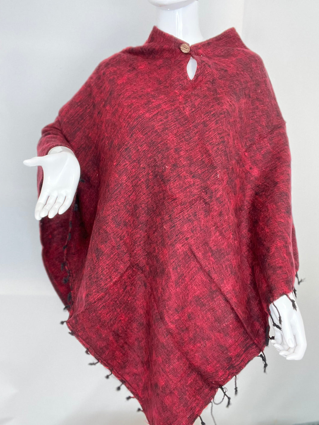 Woolen Poncho (Maroon) WP04